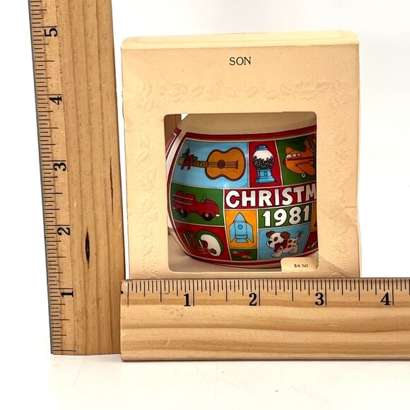 Vintage Hallmark 1981 Son Christmas Satin Ornament Keepsake Unbreakable - Picture 7 of 8